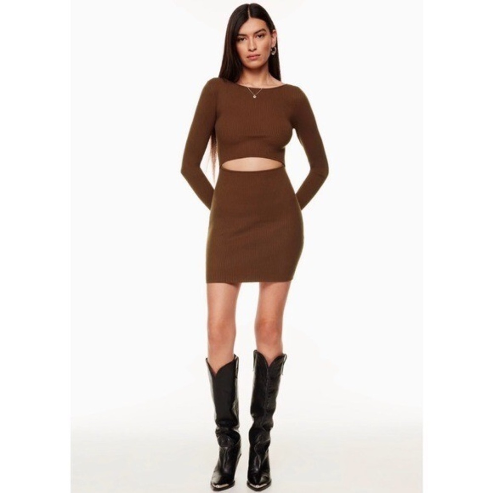Aritzia Cutout Knit Longsleeve Mini Dress (NEW)